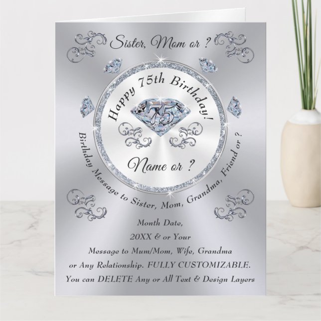 Gran Esposa, Mamá, Tarjeta de Cumpleaños de la Her (Anverso)