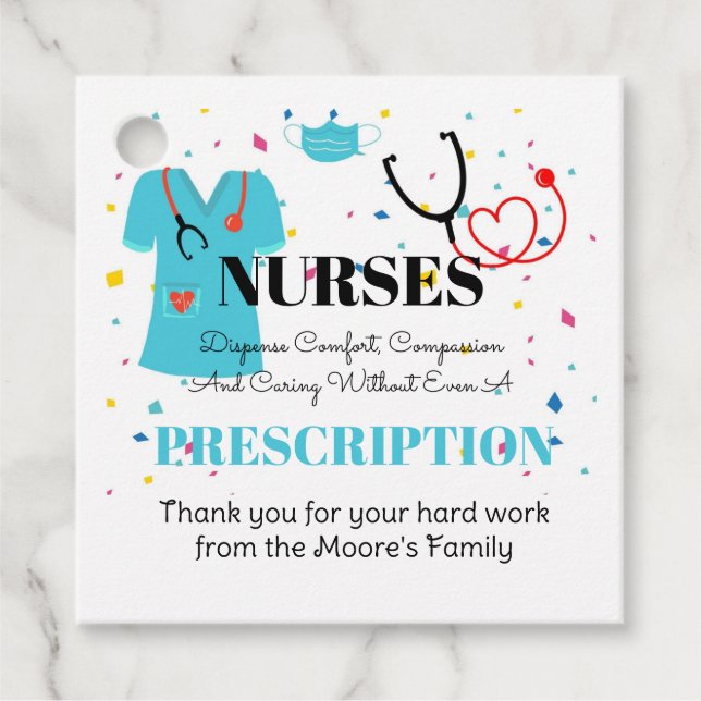 gran etiqueta de enfermeras como tu apreciación (Anverso)