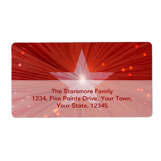 Gran etiqueta de envío de Red Star (Frente)