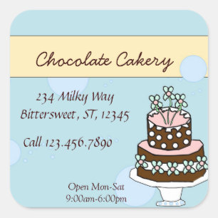 Gran etiqueta de pastel de chocolate