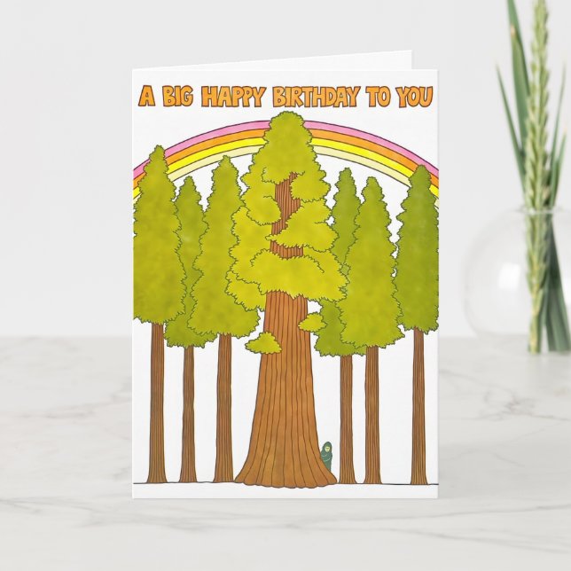 Gran Feliz Cumpleaños Tarjeta de Bigfoot con Lette (Anverso)