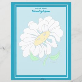 Gran feliz Daisy azul hoja de papel sin línea