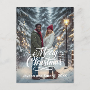 Gran Feliz Navidad Parejas Frente de Fotografía