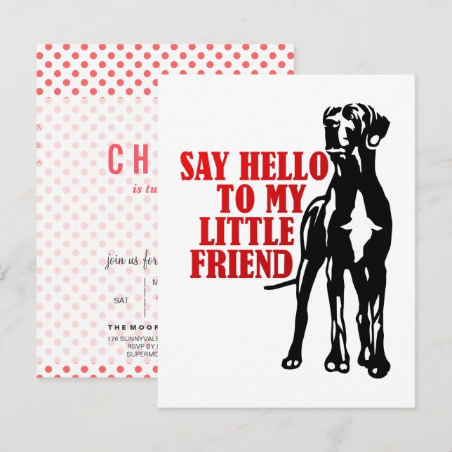 Gran fiesta de niños divertidos de Dane Invitacion (Anverso / Reverso)