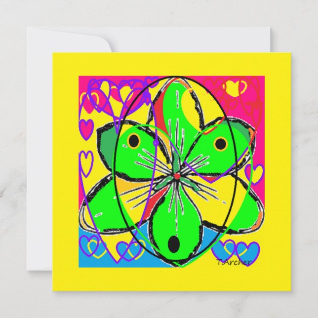 Gran flor firma diseño de arte original muy bonito (Anverso)