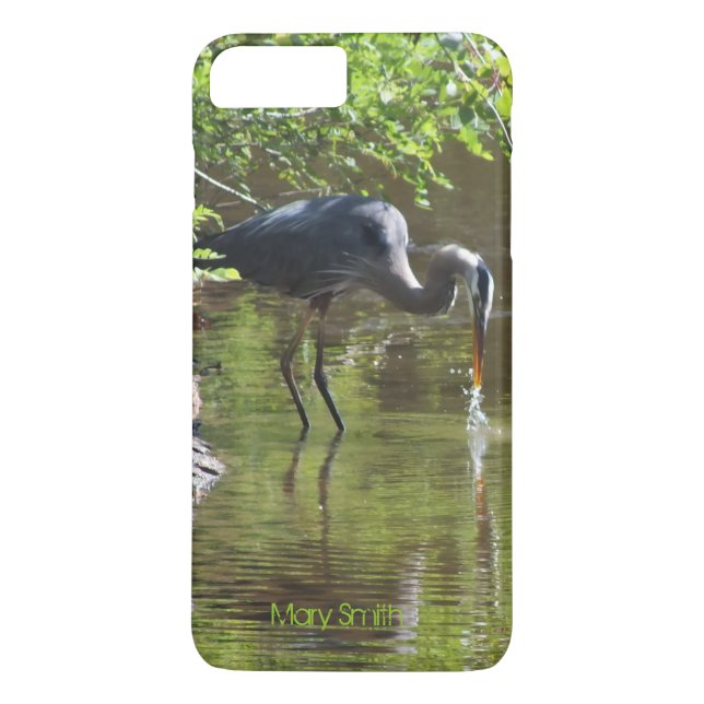 Gran funda Blue Heron Drinking iPhone 7 Plus (Reverso)