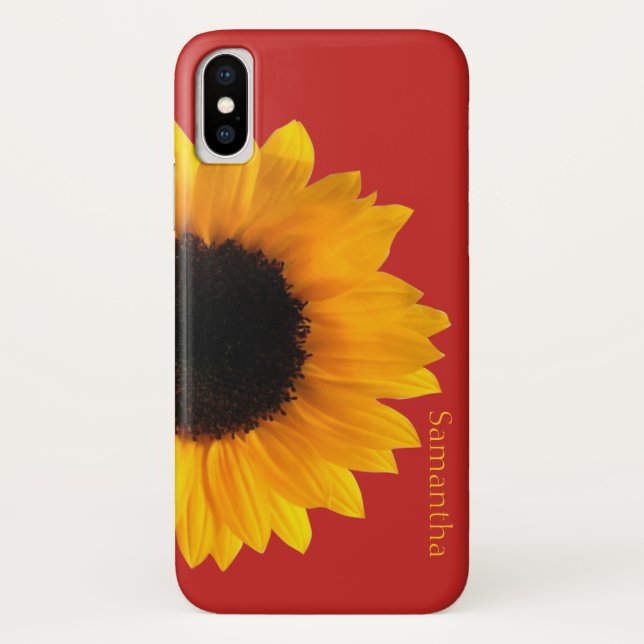 Gran Funda de iphone X de girasol amarillo (Reverso)