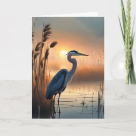 Gran garza azul al amanecer Gracias