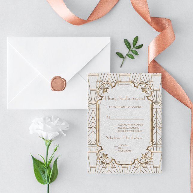 Gran Gatsby Art Deco de los años 20 RSVP (Subido por el creador)