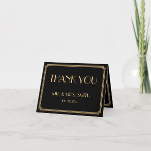 Gran Gatsby Art Deco Negro Boda Gracias Tarjeta