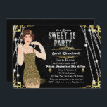 Gran Gatsby Flapper Sweet 16 Invitación de cumplea<br><div class="desc">Celebremos como lo hicieron en los veinte años del Swinging con nuestra fabulosa invitación inspirada en el Gran Gatsby. Ya sea que esté planeando una despedida de soltera o una fiesta de cumpleaños, lleve su evento de vuelta a tiempo a la fabulosa era del Art Deco y la lujosa vida....</div>