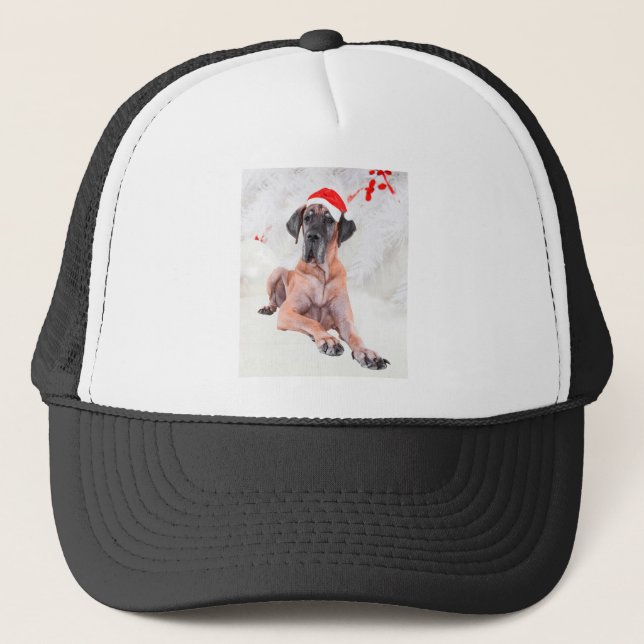 Gran Gorra de perro danés Feliz Navidad (Anverso)