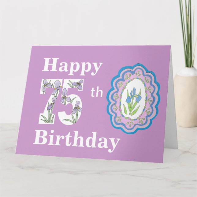 Gran Gran Tarjeta Iris de Cumpleaños 75 (Anverso)