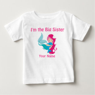 Gran Hermana Camisa Personalizada Sirena Rosa