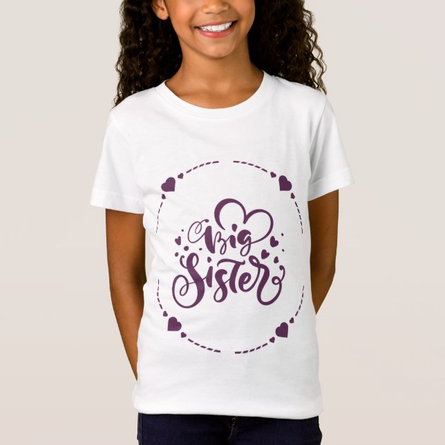 Gran Hermana Camiseta Bebé / Invitación de embaraz (Anverso)