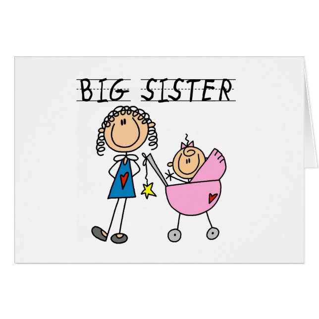 Gran Hermana con camisetas y regalos de hermanita (Anverso (Horizontal))