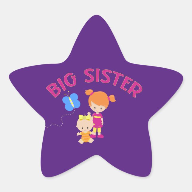 Gran Hermana con Pegatina Estrella Hermana Bebé (Anverso)