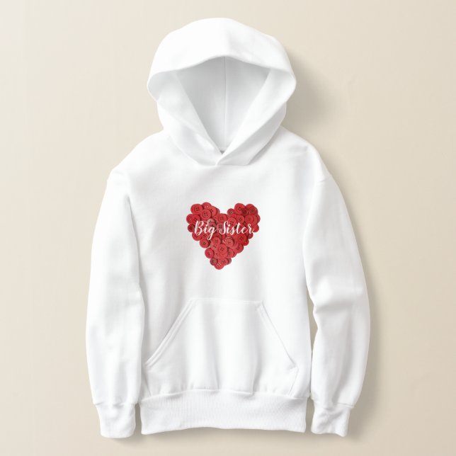 Gran Hermana Cute Hermoso Texto Corazón Blanco Roj (Distribución )