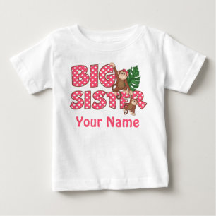 Gran Hermana Mono Camisa Personalizada Rosa