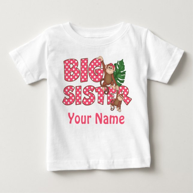 Gran Hermana Mono Camisa Personalizada Rosa (Anverso)