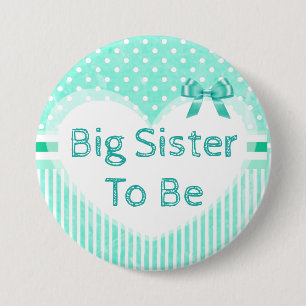 Gran Hermana para ser botón Baby Shower Azul