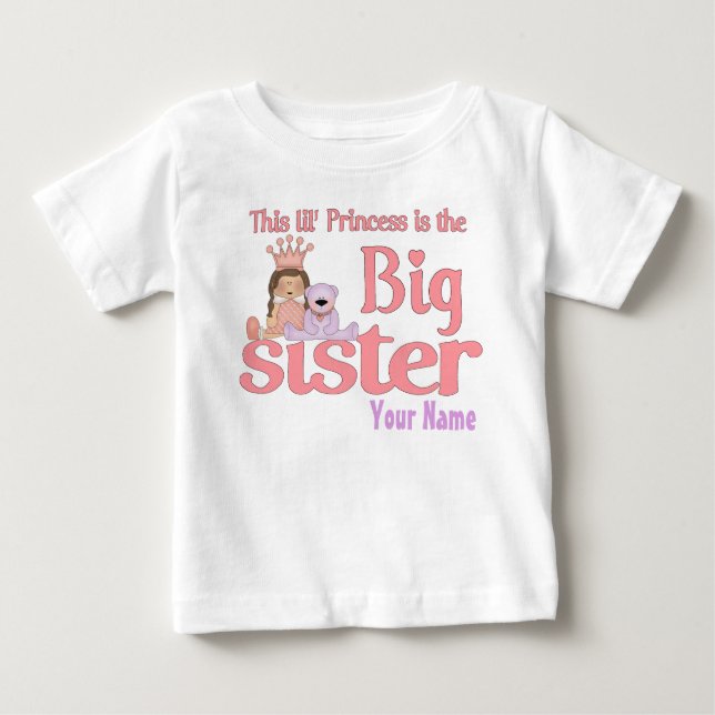 Gran Hermana Princesa Personalizada Camiseta (Anverso)