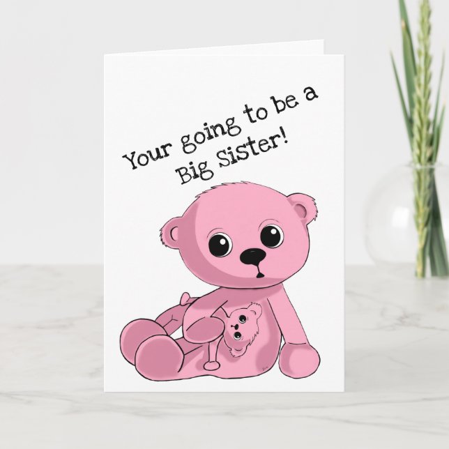 Gran Hermana Teddy Bear Tarjeta de Saludo Personal (Anverso)