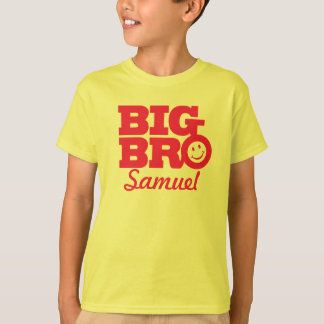 Gran hermano nombre camiseta de niños rojos amaril