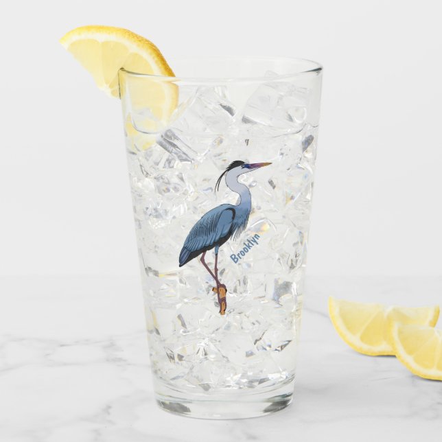 Gran ilustracion personalizado de garza azul (Anverso (hielo))