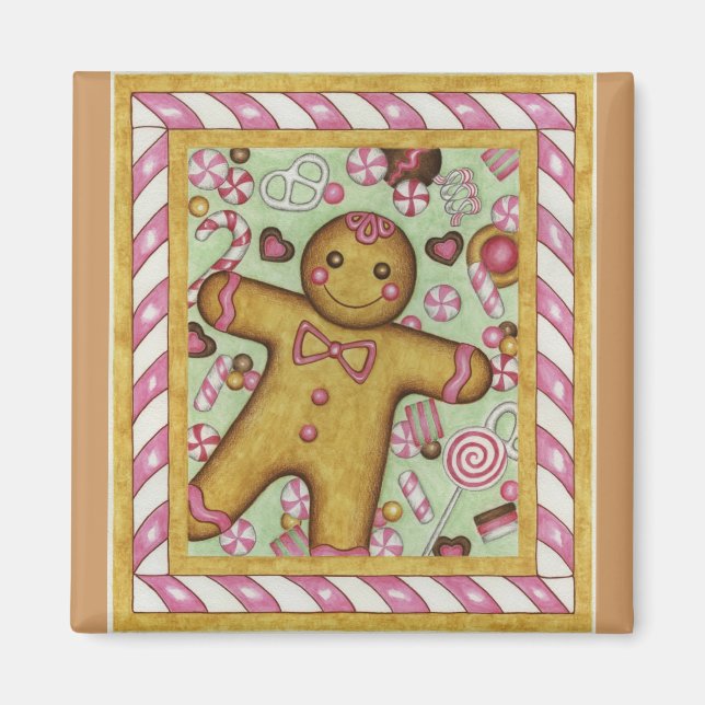 Gran imán de pan de jengibre (Frente)