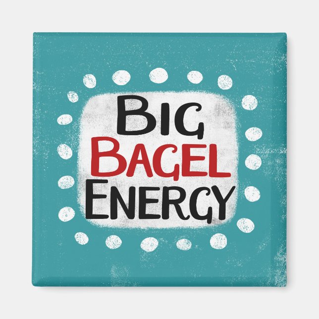 Gran imán de refrigerador de energía de Bagel (Frente)