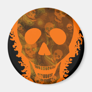 Gran imán de refrigerador de Naranja de cráneo (ci