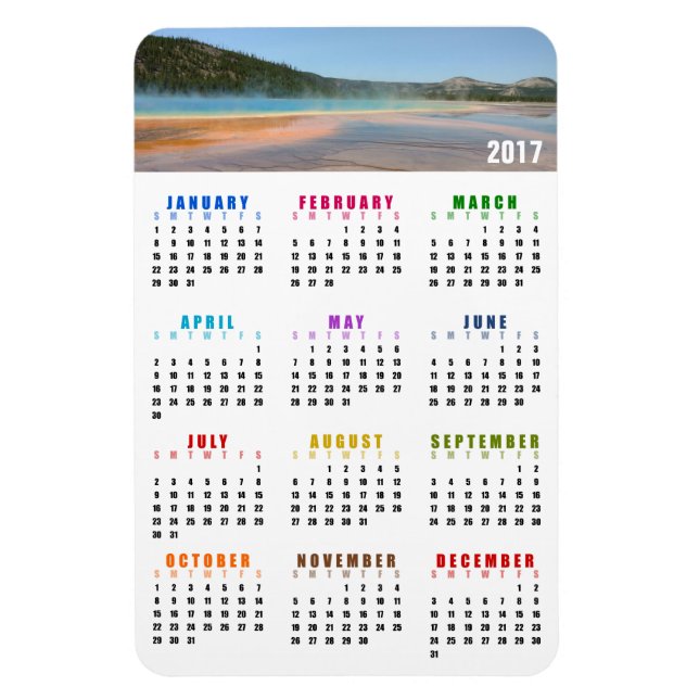 Gran imán del calendario de primavera de 2017 (Vertical)