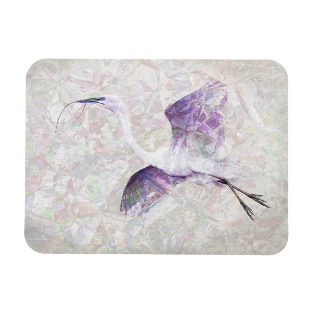 Gran imán flexible de arte digital Egret (Horizontal)