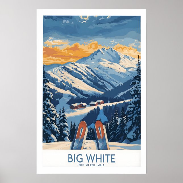 Gran impresión de arte de pared blanco - Columbia  (Frente)