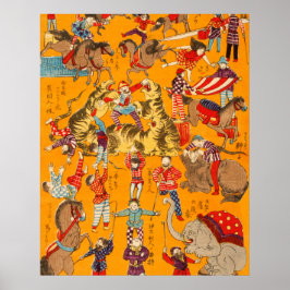 Gran impresión de bloques de madera de circo japon