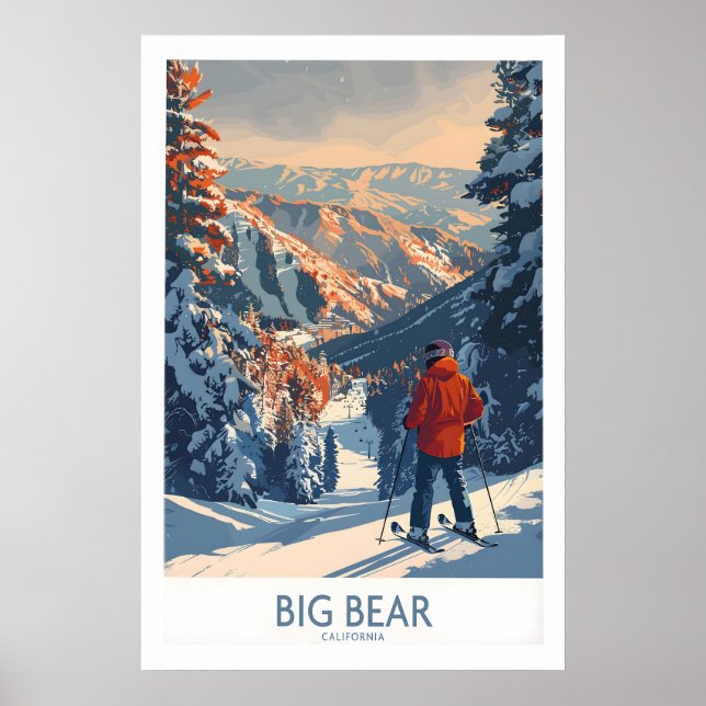 Gran impresión de esquí de Big Bear - California 1 (Frente)