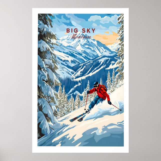 Gran Impresión de Esquí de Big Sky 1 (Frente)