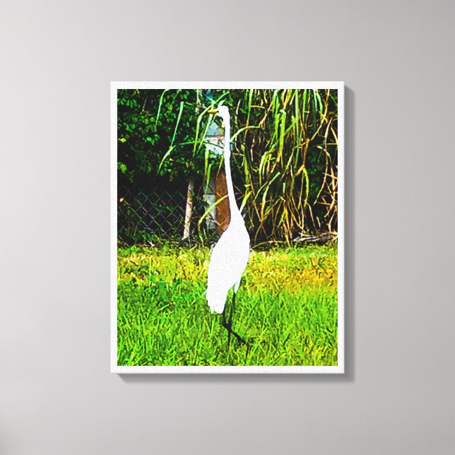 Gran impresión de lienzo estirado en verde blanco (Anverso)