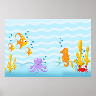 GRAN IMPRESIÓN DEBAJO DEL MAR DE 36 x 24