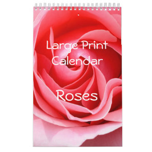 Gran impresión Rosas de calendario pequeños página