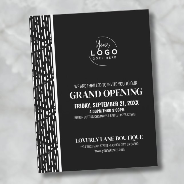 Gran invitación a la apertura de su evento de nego (Simple Business Your Logo Grand Opening Invitation Postcard )