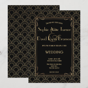 Gran invitación a la boda Art Deco del Gran Gatsby