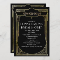 Gran Invitación a la ducha de novia en estilo Art 