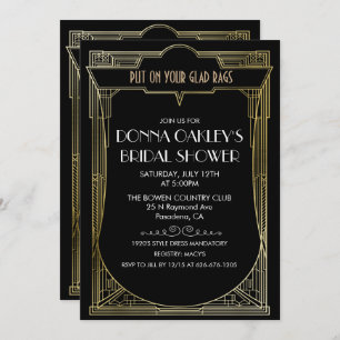 Gran Invitación a la ducha de novia en estilo Art 