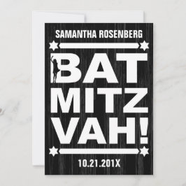 Gran invitación a Mitzvah de bate en negro
