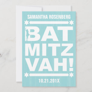 Gran invitación a Mitzvah en blanco ligero Verde a
