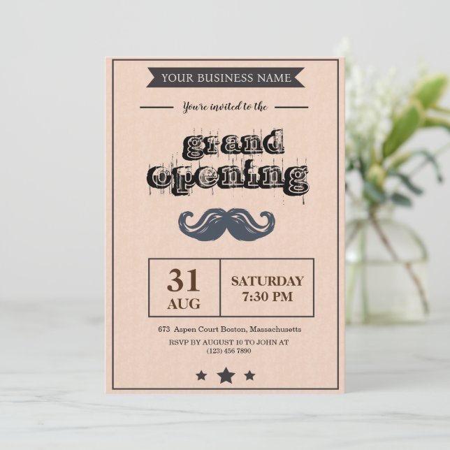 Gran invitación de apertura de Barber Shop (Anverso de pie)