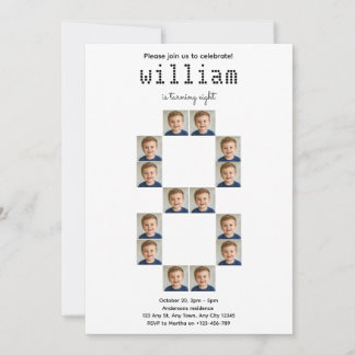 Gran Invitación de Cumpleaños con Collage de Fotos