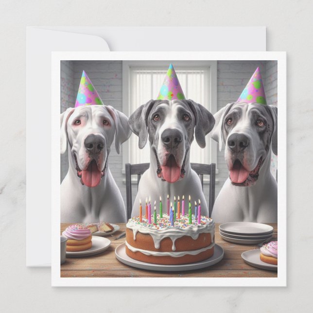 Gran invitación de cumpleaños de Dane, cumpleaños  (Anverso)